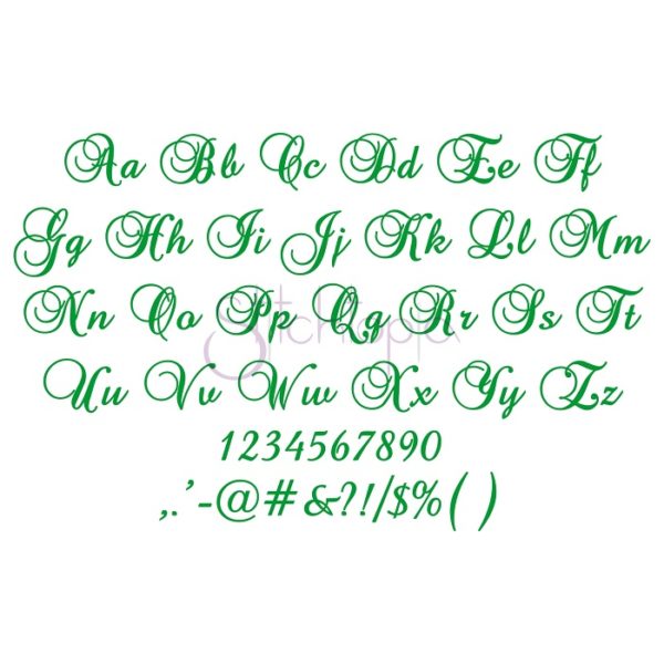 Swirl Script Embroidery Font - 1" 1.25" 1.5" 2" 2.5" - Image 2