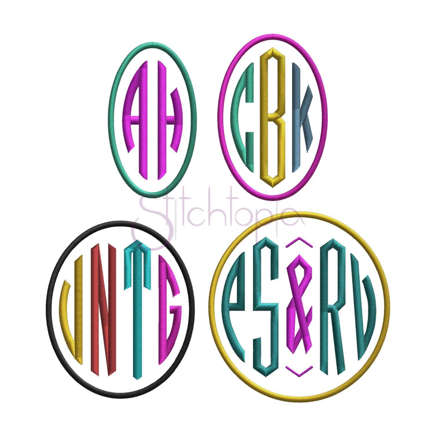 Vintage Oval  Complete Set - Monograms & Frames 1.5" - 7" - Image 3
