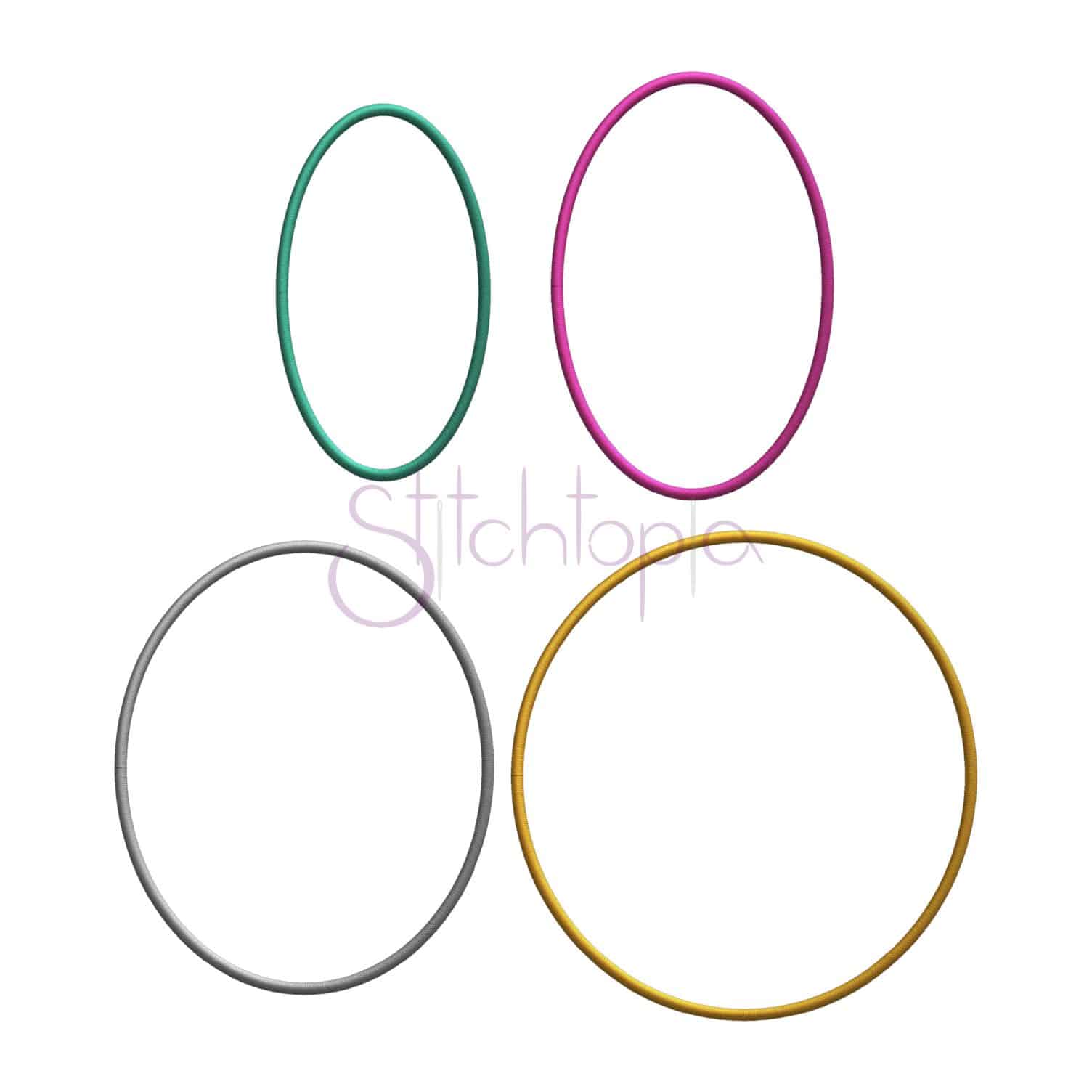 Vintage Oval Applique Frames - 1.5", 2", 2.5", 3", 3.5" - Image 2