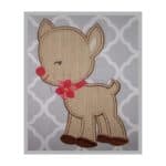 Christmas Reindeer Applique Design - Girl