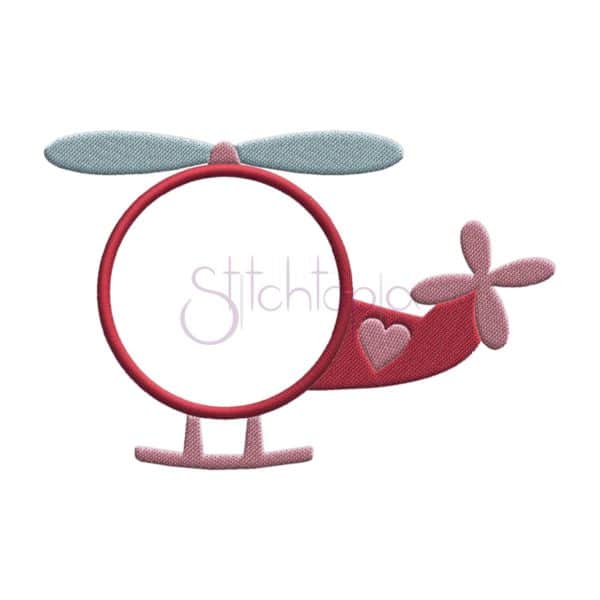 Heart Helicopter Monogram Applique Frame - Image 2