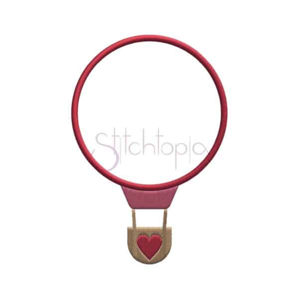 Heart Hot Air Balloon Monogram Applique Frame - Image 3