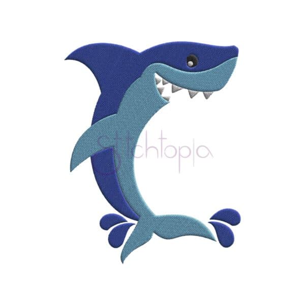 Shark Embroidery Design