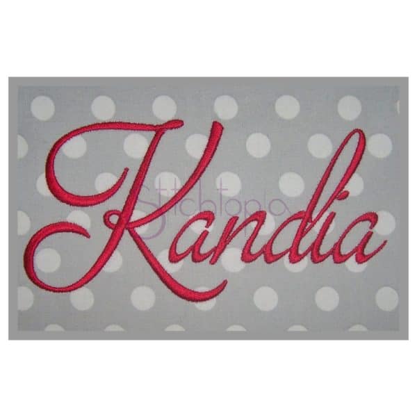 Kandia Embroidery Font #1 - 1" 1.5" 2" 2.5" 3"