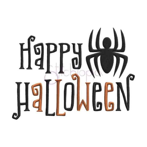 Happy Halloween Embroidery Design