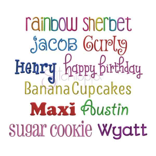 Kid Embroidery Font Bundle - 10 Fonts