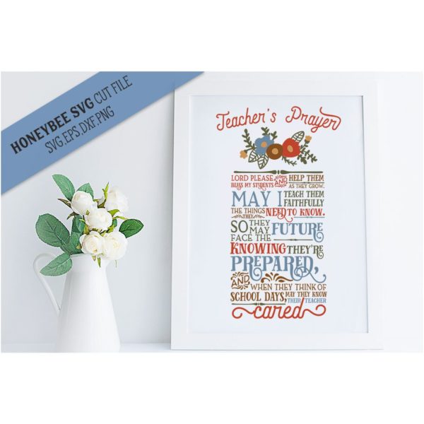 Teacher's Prayer SVG Cut File