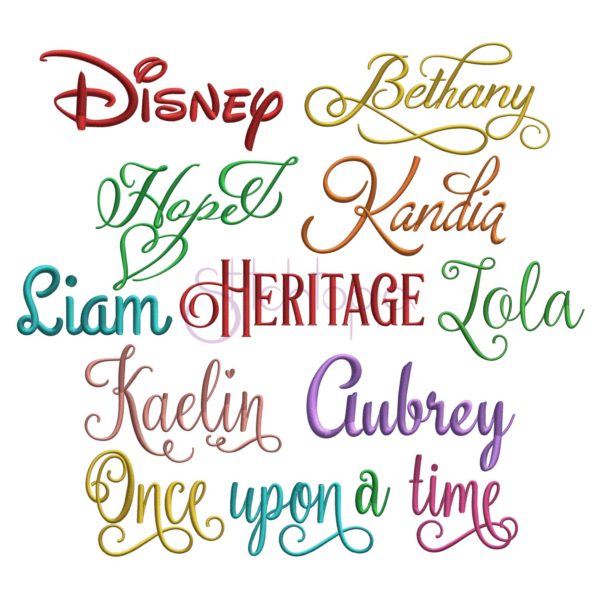 Script Embroidery Font Bundle #4 - 10 Fonts
