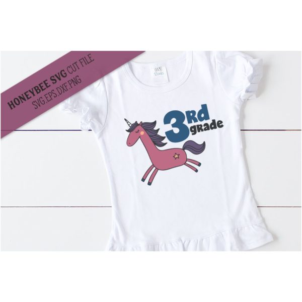 Third Grade Unicorn SVG Cut File