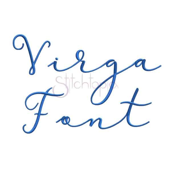 Virga Embroidery Font #1 - 1" 1.5" 2" 2.5" 3"