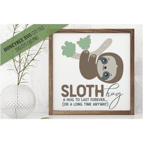 Sloth Hug SVG Cut File