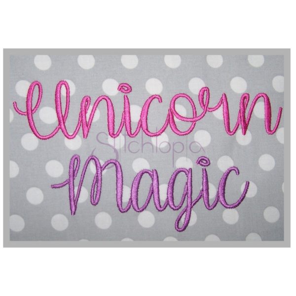 Unicorn Magic Embroidery Font - 1" 1.25" 1.5" 2" 2.5"