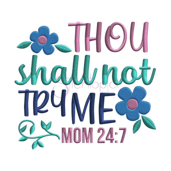 Thou Shall Not Embroidery Design