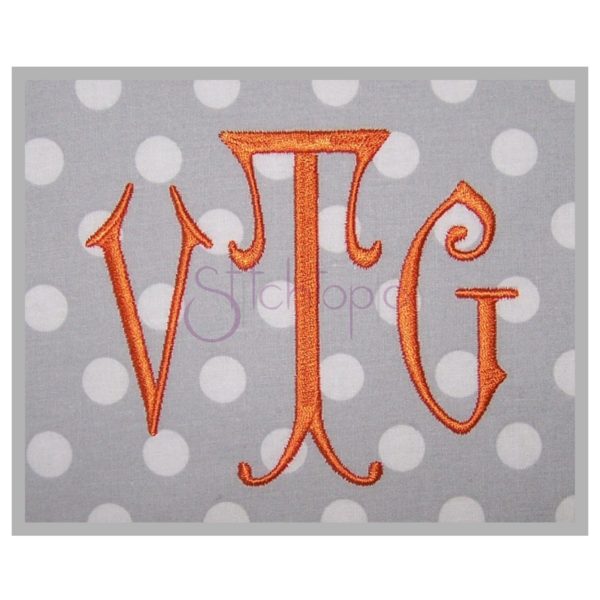 Vintage Embroidery Monogram - 4" 4.5" 5" 6" 7" 8"