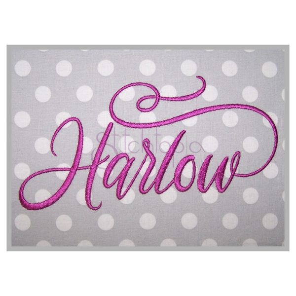 Harlow Embroidery Font 1" 1.25" 1.5" 2" 2.5"