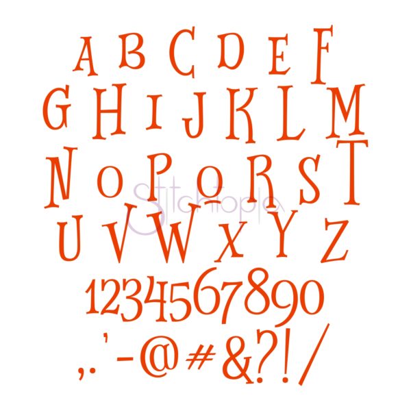 Trick or Treat Embroidery Font .75" 1" 1.25" 1.5" 2" 2.5" 3" - Image 2