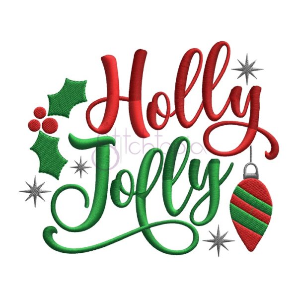 Holly Jolly Embroidery Design