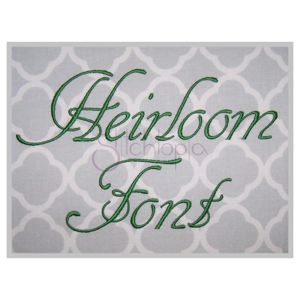 Heirloom Embroidery Font 1" 1.25" 1.5" 2" 2.5"