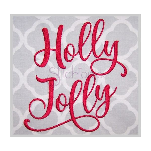 Holly Jolly Embroidery Font 1" 1.25" 1.5" 2" 2.5"