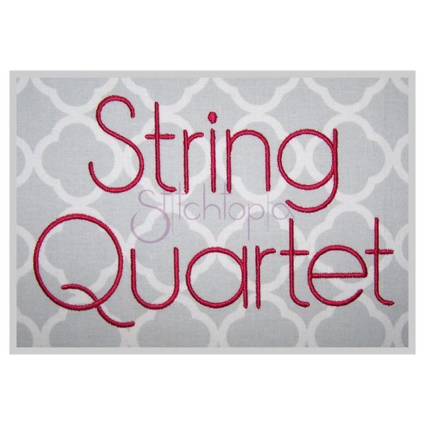String Quartet Embroidery Font .75" 1" 1.25" 1.5" 2"