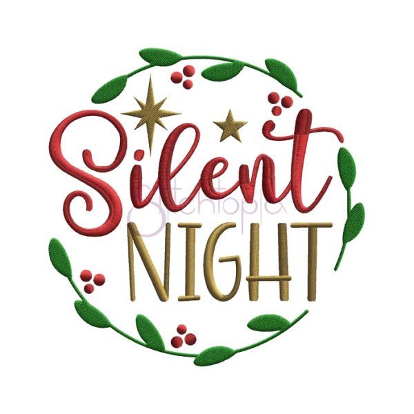 Silent Night Embroidery Design