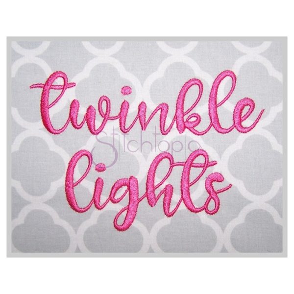 Twinkle Lights Embroidery Font .75" 1" 1.25" 1.5" 2"