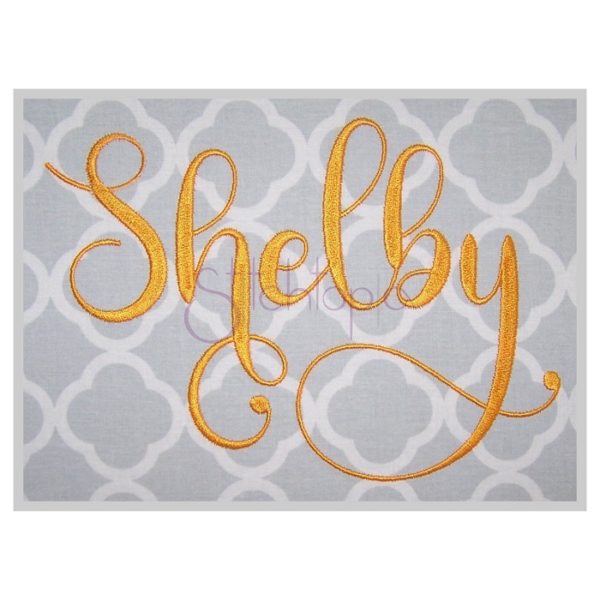 Shelby Embroidery Font 1" 1.25" 1.5" 2" 2.5"