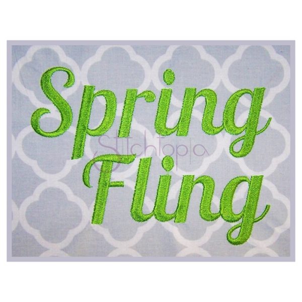 Spring Fling Embroidery Font .75" 1" 1.25" 1.5" 2"