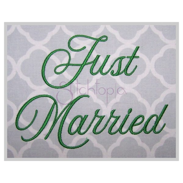 Just Married #1 Embroidery Font  1" 1.25" 1.5" 2" 2.5"