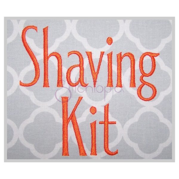 Shaving Kit Embroidery Font .75" 1" 1.25" 1.5" 2"