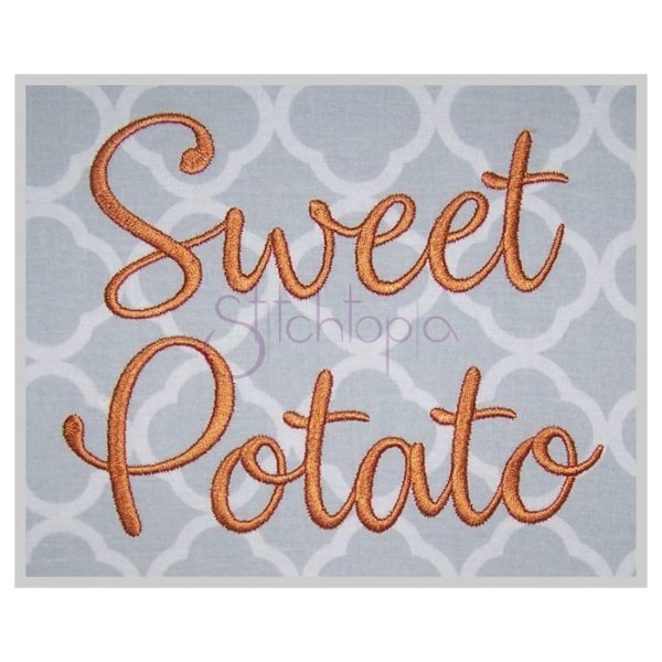 Sweet Potato Embroidery Font 1" 1.25" 1.5" 2" 2.5"