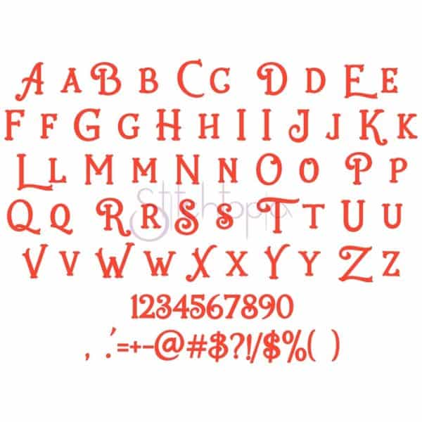 Asher Embroidery Font 1" 1.25" 1.5" 2" 2.5" - Image 2