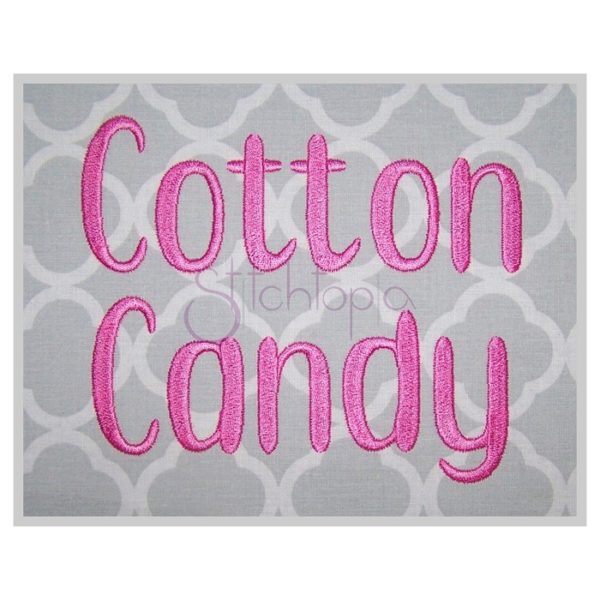 Cotton Candy Embroidery Font 2.5" 3" 3.5" 4" 5"