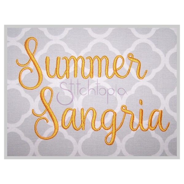 Summer Sangria Embroidery Font .75" 1" 1.25" 1.5" 2