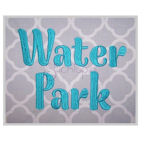 Water Park Embroidery Font 2.5" 3" 3.5" 4" 5"