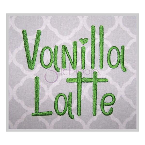 Vanilla Latte Embroidery Font .75" 1" 1.25" 1.5" 2"