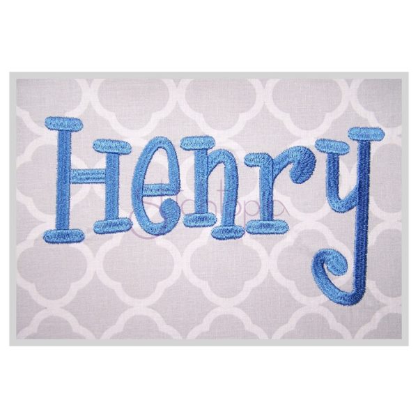 Henry Embroidery Font 3.5" 4" 5" 6" 7"