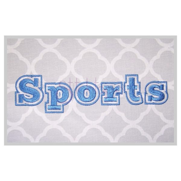 Sports Outline Embroidery Font 1" 1.25" 1.5" 2" 2.5"