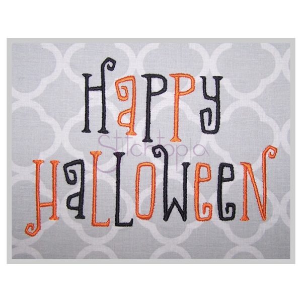 Happy Halloween Embroidery Font 1" 1.25" 1.5" 2" 2.5"