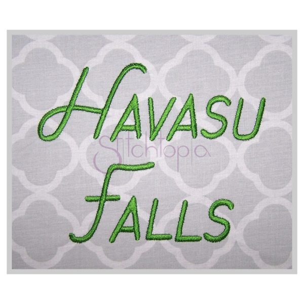 Havasu Falls Embroidery Font 1" 1.25" 1.5" 2" 2.5"