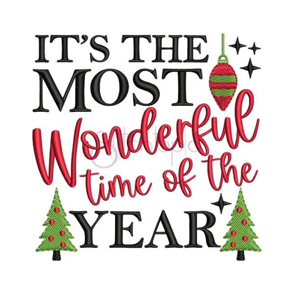 It's The Most Wonderful Time Embroidery Design