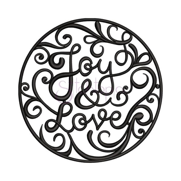 Joy & Love Round Embroidery Design