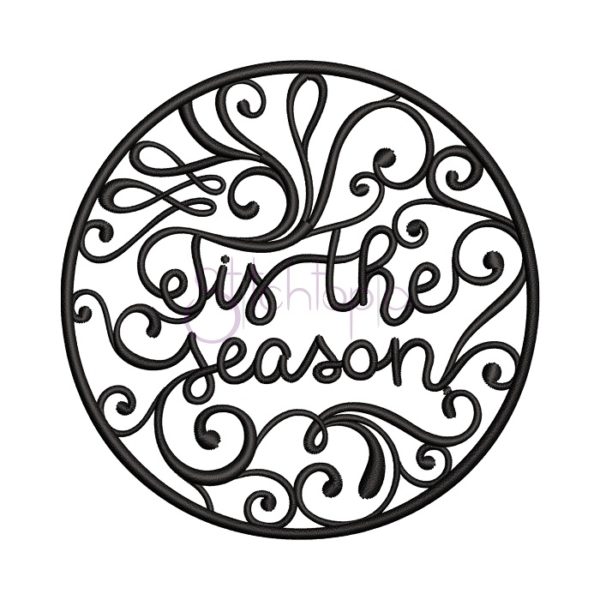 Tis The Season Round Embroidery Design