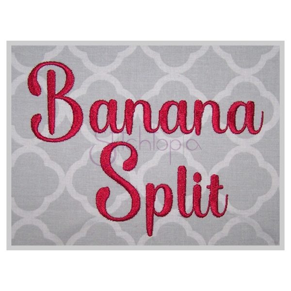 Banana Split Embroidery Font 2.5" 3" 3.5" 4" 5"