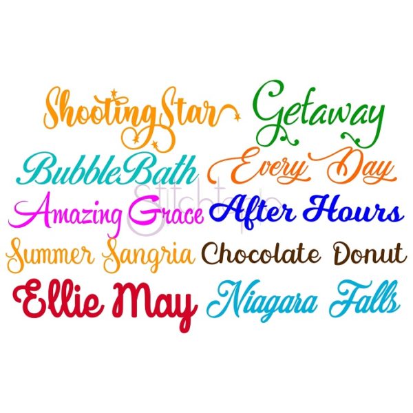 Script Embroidery Font Bundle #12 - 10 Fonts