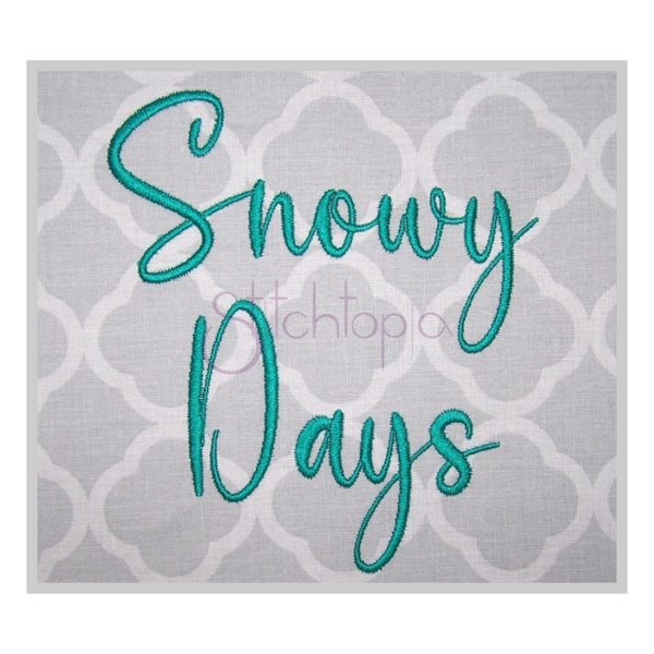 Snowy Days Embroidery Font .75" 1" 1.25" 1.5" 2"