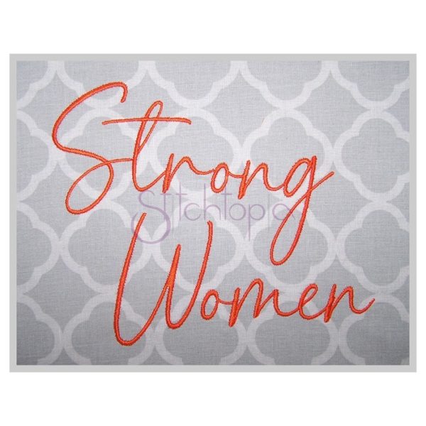 Strong Women Embroidery Font 1" 1.25" 1.5" 2" 2.5"