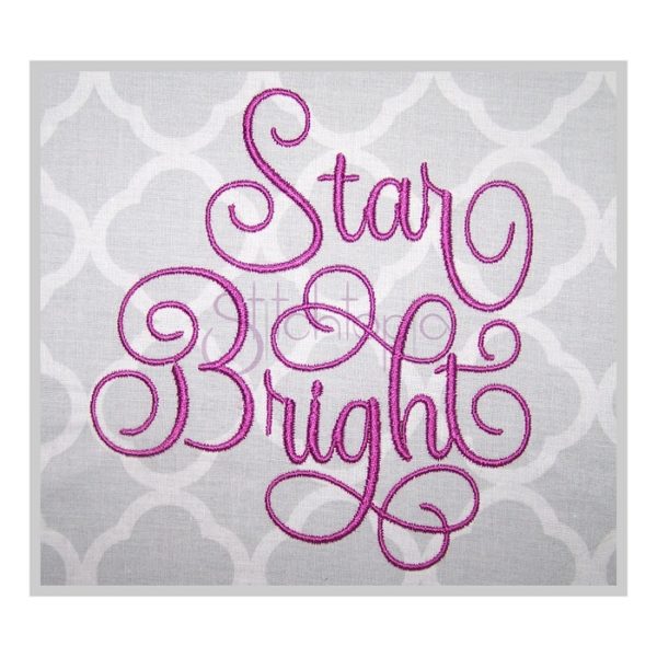 Star Bright Embroidery Font 1" 1.25" 1.5" 2" 2.5"