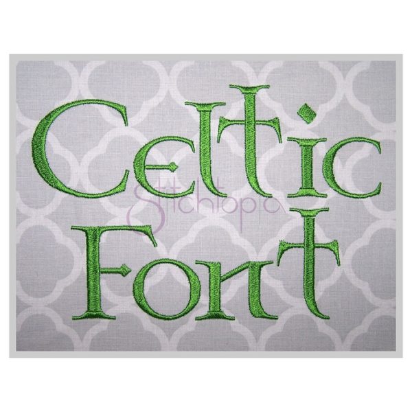 Celtic Embroidery Font .75" 1" 1.25" 1.5" 2"