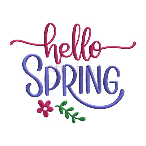 Hello Spring Embroidery Design #2